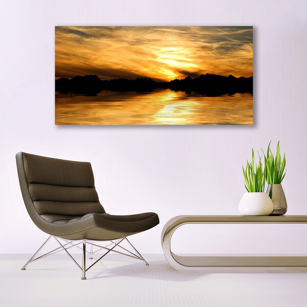 Tablou pe panza canvas Abstract Art Galben Negru