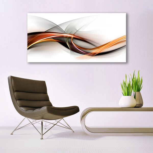 Tablou pe panza canvas Abstract Art Galben Maro Gri Alb