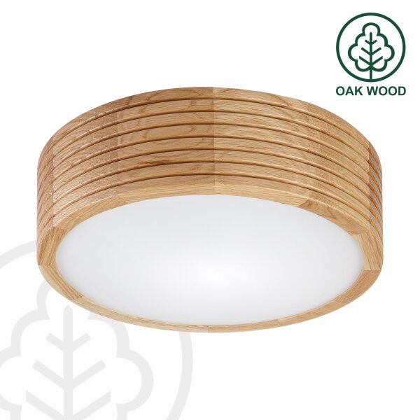 Brilagi - Plafonieră LED CARVALHO MODERN 1xE27/60W/230V, diametru 27,5 cm, finisaj stejar