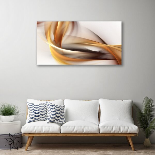 Tablou pe panza canvas Abstract Art Galben Maro Gri Alb