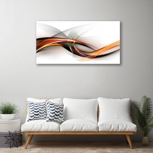 Tablou pe panza canvas Abstract Art Galben Maro Gri Alb