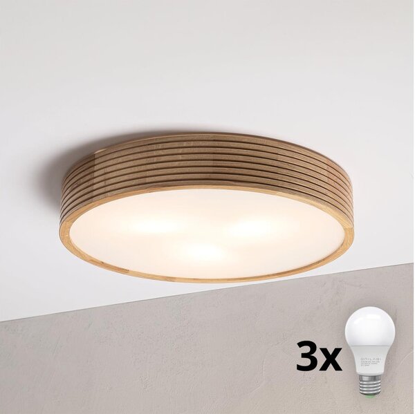 Brilagi - Lampă de tavan LED CARVALHO MODERN 3xE27/60W/230V, diam. 47,5 cm, stejar