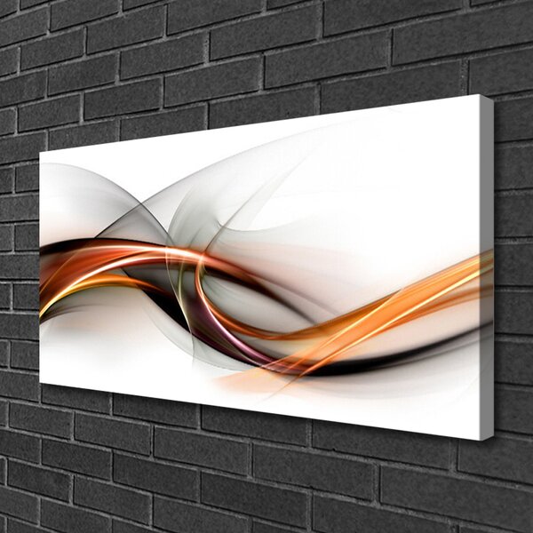 Tablou pe panza canvas Abstract Art Galben Maro Gri Alb