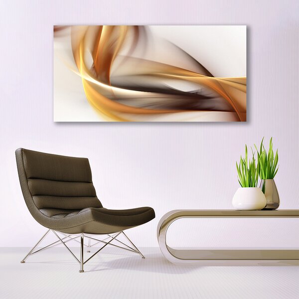 Tablou pe panza canvas Abstract Art Galben Maro Gri Alb