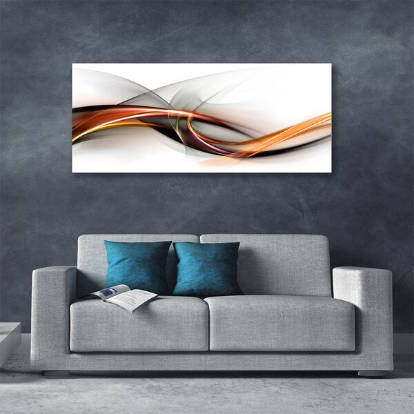 Tablou pe panza canvas Abstract Art Galben Maro Gri Alb