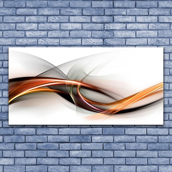 Tablou pe panza canvas Abstract Art Galben Maro Gri Alb