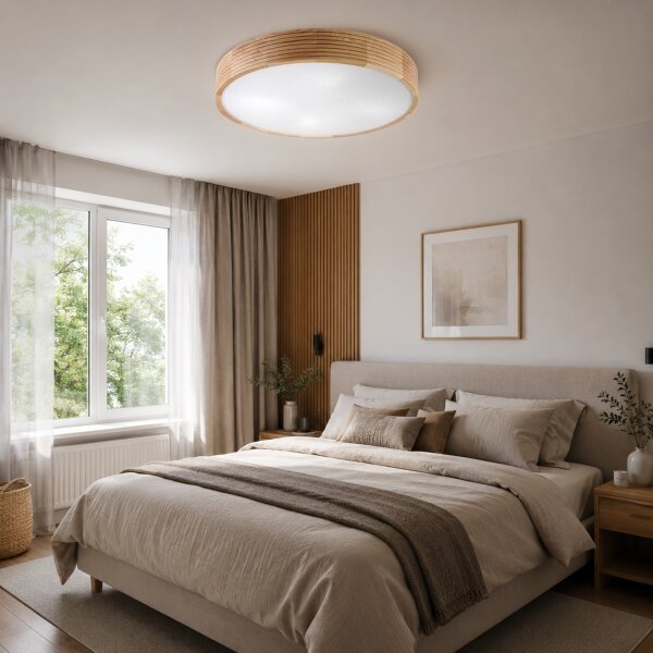 Brilagi - Plafonieră LED CARVALHO MODERN 4xE27/60W/230V stejar diam. 57,5 cm
