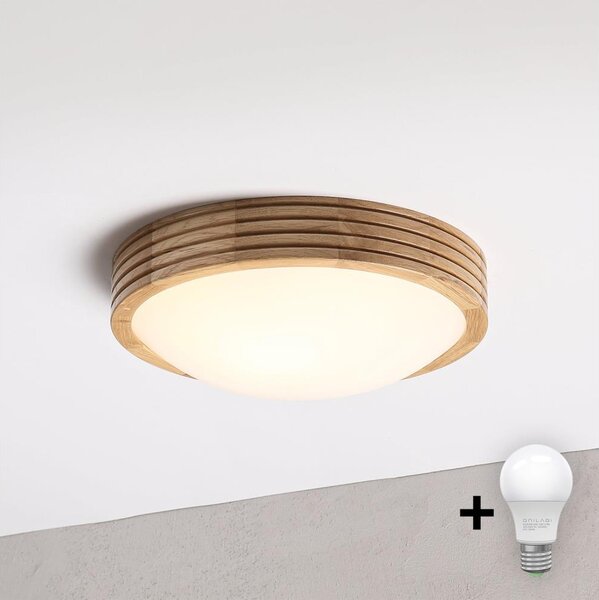 Brilagi - Lampă LED de tavan CARVALHO MODERN SLIM 1xE27/60W/230V diametru 27,5 cm stejar
