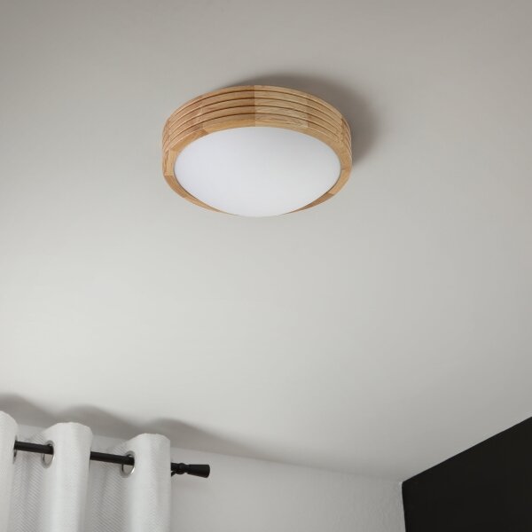Brilagi - Lampă LED de tavan CARVALHO MODERN SLIM 1xE27/60W/230V diametru 27,5 cm stejar