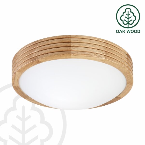 Brilagi - Lampă LED de tavan CARVALHO MODERN SLIM 1xE27/60W/230V diametru 27,5 cm stejar