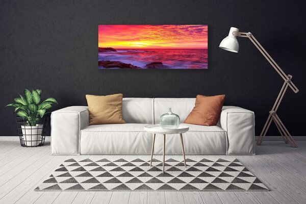 Tablou pe panza canvas Abstracție Art Portocaliu Galben Violet Maro