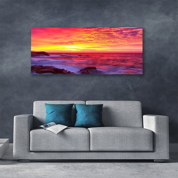 Tablou pe panza canvas Abstracție Art Portocaliu Galben Violet Maro