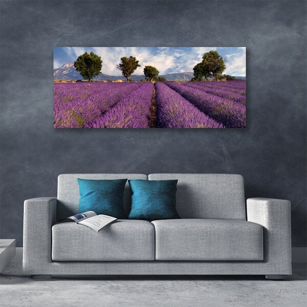 Tablou pe panza canvas Meadow Copaci Natura Roz Verde