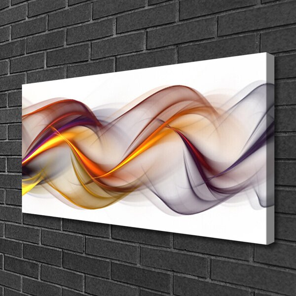 Tablou pe panza canvas Abstract Art Galben Verde Rosu Gri Alb