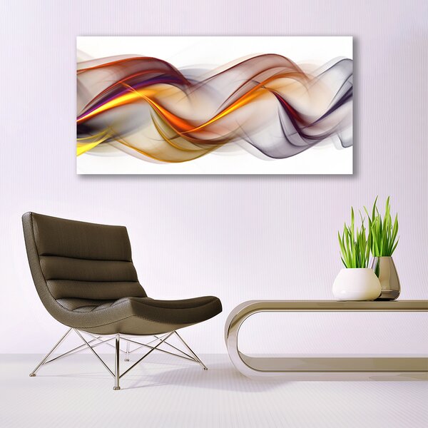 Tablou pe panza canvas Abstract Art Galben Verde Rosu Gri Alb
