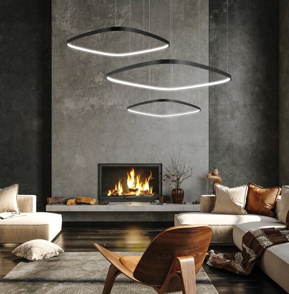 Lustru LED dimabil suspendat pe cablu LORENZO LED/70W/230V 3000/4000/6000K negru + telecomandă