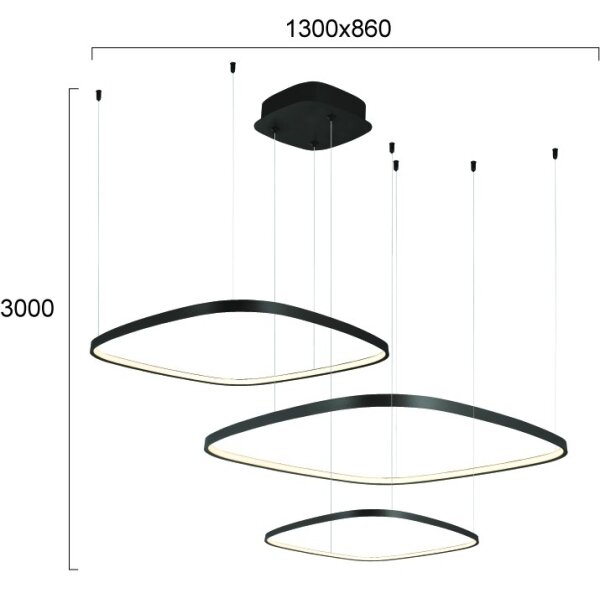 Lustru LED dimabil suspendat pe cablu LORENZO LED/70W/230V 3000/4000/6000K negru + telecomandă