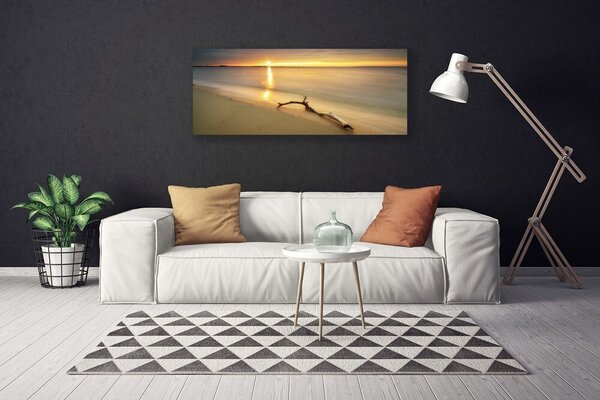 Tablou pe panza canvas Ocean Beach Peisaj Maro Albastru Galben