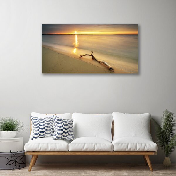 Tablou pe panza canvas Ocean Beach Peisaj Maro Albastru Galben