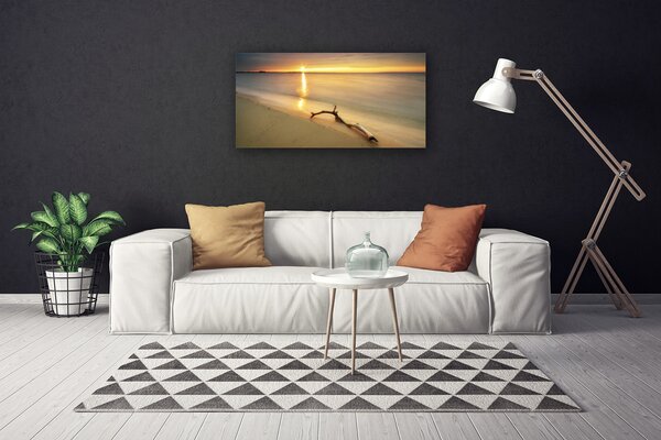 Tablou pe panza canvas Ocean Beach Peisaj Maro Albastru Galben