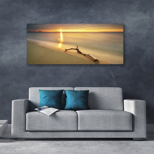 Tablou pe panza canvas Ocean Beach Peisaj Maro Albastru Galben