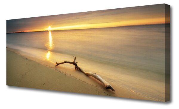 Tablou pe panza canvas Ocean Beach Peisaj Maro Albastru Galben