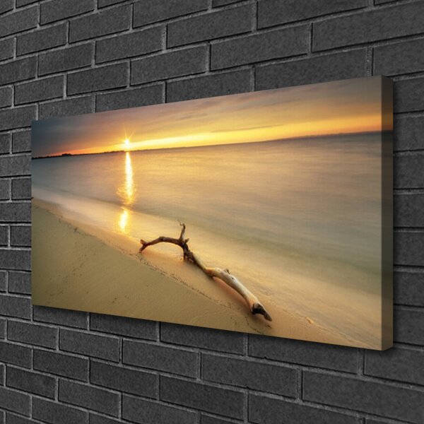 Tablou pe panza canvas Ocean Beach Peisaj Maro Albastru Galben