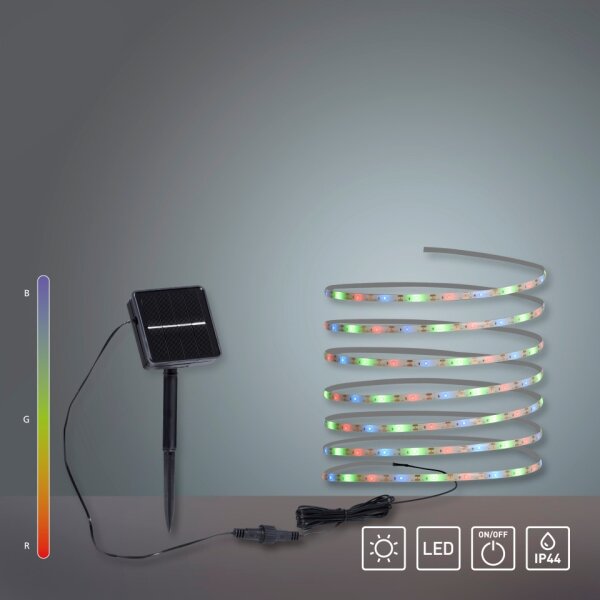 JUST LIGHT. 19971-18 - Bandă LED solară RGB TEANIA LED//3,7V 5 m 1200 mAh IP44