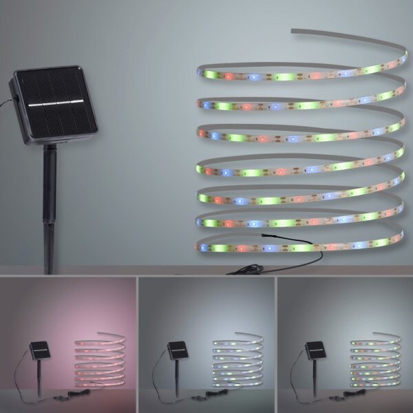 JUST LIGHT. 19971-18 - Bandă LED solară RGB TEANIA LED//3,7V 5 m 1200 mAh IP44