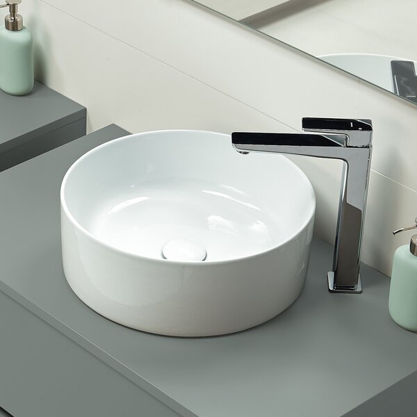 Cersanit Crea lavoar 38x38 cm rotund de blat alb luciu K114-020-ECO