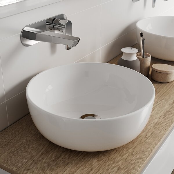 Cersanit Moduo lavoar 40x40 cm rotund de blat alb luciu K116-048-ECO