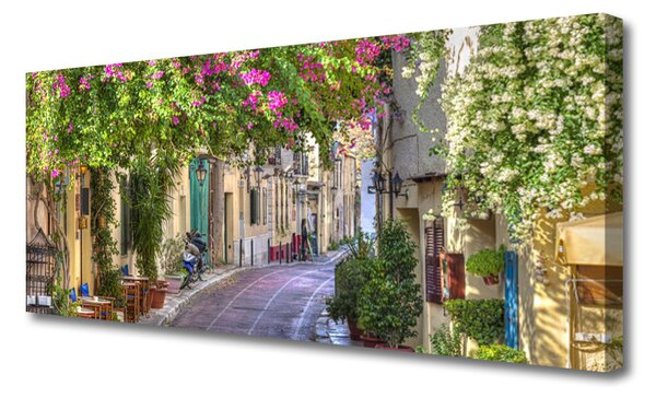 Tablou pe panza canvas Alley Case Floral Galben Verde Maro