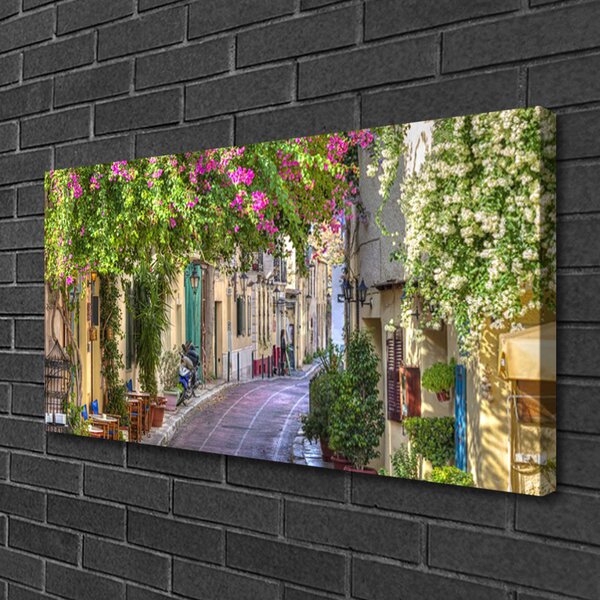 Tablou pe panza canvas Alley Case Floral Galben Verde Maro
