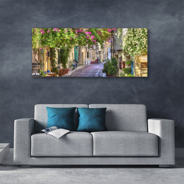 Tablou pe panza canvas Alley Case Floral Galben Verde Maro