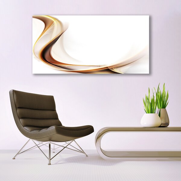Tablou pe panza canvas Abstract Art Galben Maro Alb