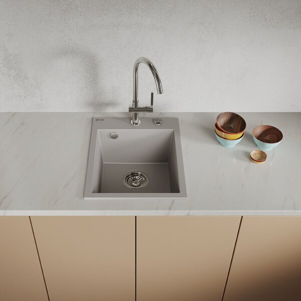 Laveo Monchichi chiuvetă din granit 50x39 cm gri/grafit/onix SBO510Y