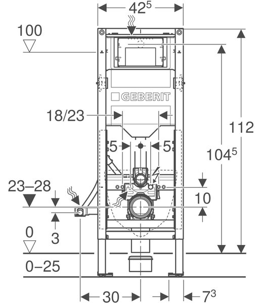 Geberit Duofix cadru încastrat pentru vas wc suspendat pentru persoane cu dizabilități 111.350.00.6