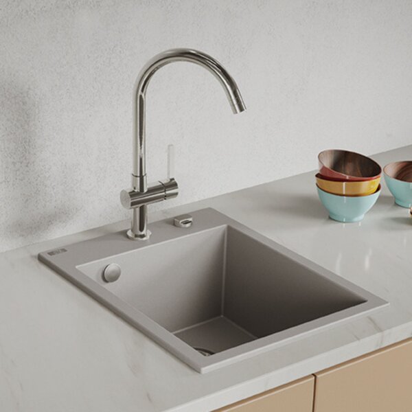 Laveo Monchichi chiuvetă din granit 50x39 cm gri/grafit/onix SBO510Y