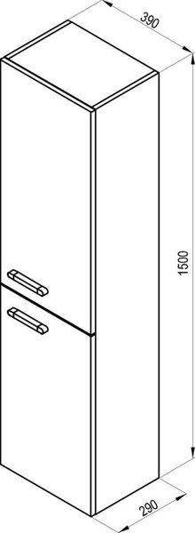 Ravak Chrome dulap 39x29x150 cm laterala pe perete alb X000000543