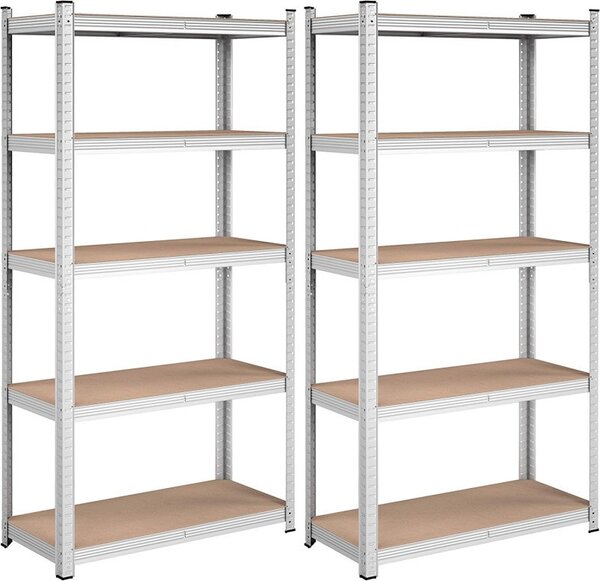 Set 2 Rafturi, Songmics, 5 rafturi, 180 x 90 x 40 cm, Silver, GLR040E02