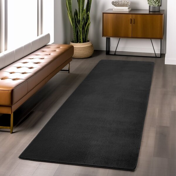 Covor traversa Joy Negru, 80 x 150 cm