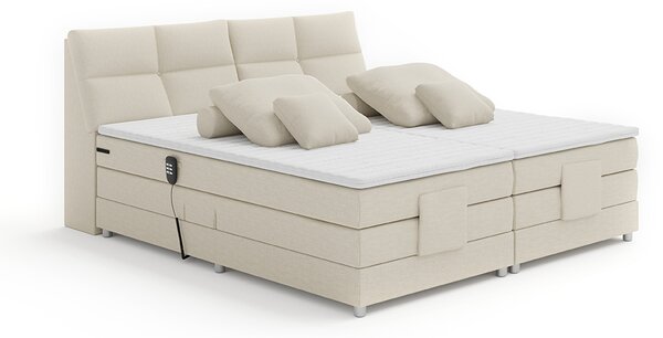 KONDELA Pat electric reglabil, cu arcuri, bej, 180x200, GERONA NEW