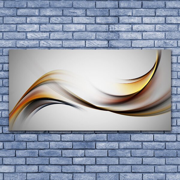 Tablou pe sticla Abstract Art Galben Gri
