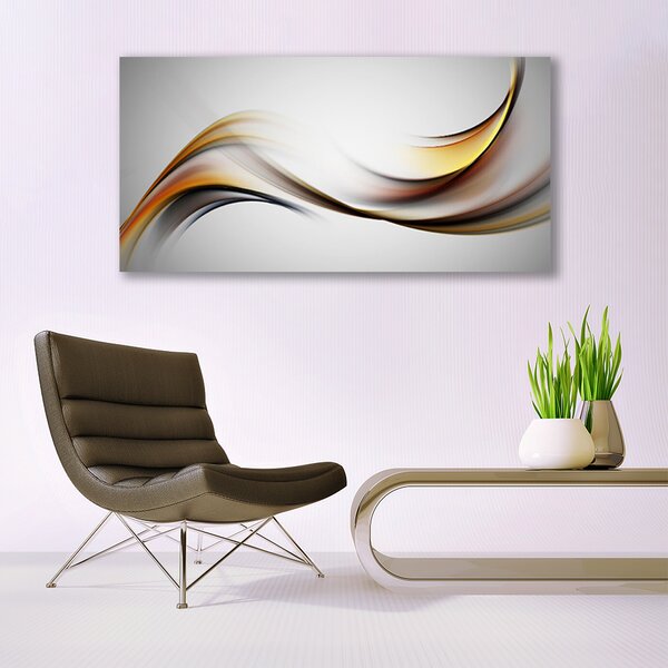 Tablou pe sticla Abstract Art Galben Gri