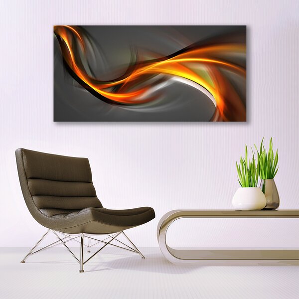 Tablou pe panza canvas Abstract Art Galben Portocaliu Gri