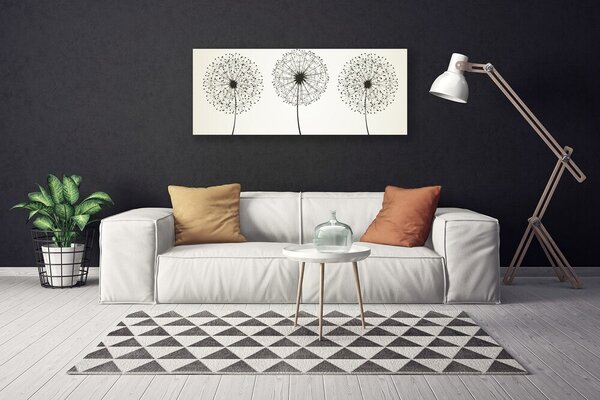 Tablou pe panza canvas Flori Floral Gray