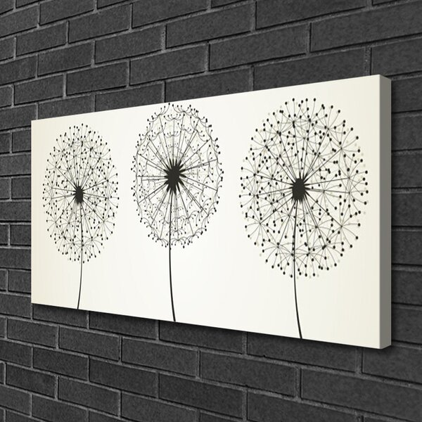 Tablou pe panza canvas Flori Floral Gray