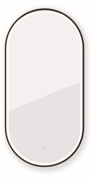 Oltens Nordlis oglindă 50x100 cm oval cu iluminare cu covoraș de încălzire negru 64128300
