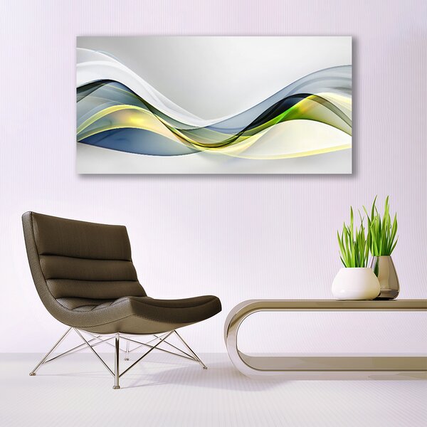 Tablou pe sticla Abstract Art Albastru Gri Verde Alb