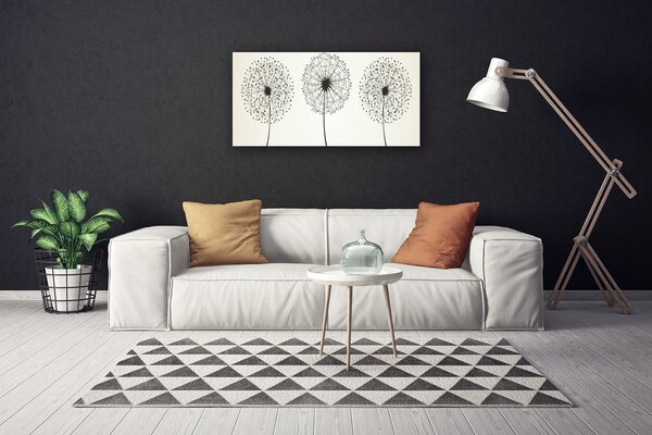 Tablou pe panza canvas Flori Floral Gray